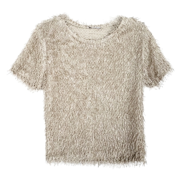 ZARA shaggy short sleeve top - Picture 1 of 4